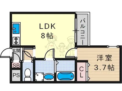 H-maison東住吉Ⅱ【3階】の間取り