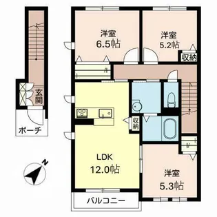 グランジュッテ【0201号室】の間取り