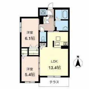 シャーメゾン天理【0102号室】の間取り