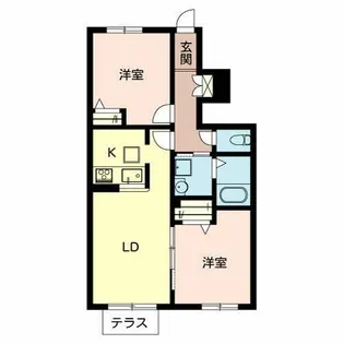 エンカーサ宝殿B棟【0102号室】の間取り