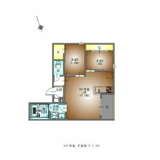 REGALEST荒畑【301号室】の間取り