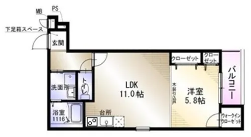 大阪府大阪市東淀川区下新庄5丁目【アパート】の間取り