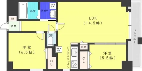 ラディア近代美術館前【6階】の間取り