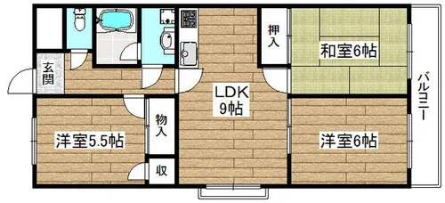 アトレーユ日吉台【2階】の間取り