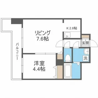 レジディア札幌駅前【4階】の間取り