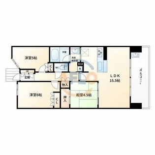 セントプレイスグランドプレミオ【6階】の間取り