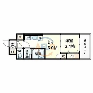 エスタート塚本【10階】の間取り