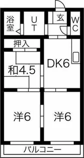 サンライズアサノ【3B号室】の間取り