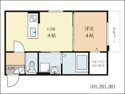 KTIレジデンス新田【1階】の間取り