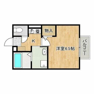 フローラ岡本B棟【1階】の間取り
