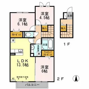 ヴァンオーキッド【2階】の間取り