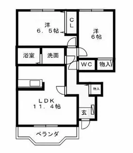 サンクス ア ロット【101号室】の間取り