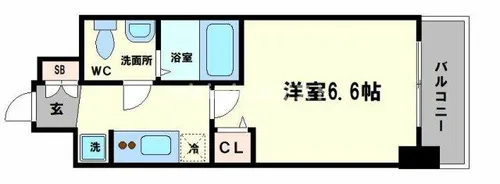 ワールドアイ阿波座WEST【902号室】の間取り