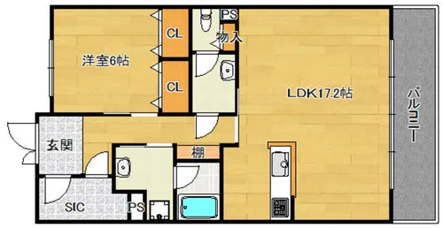 ES-Grande京都長岡天神【203号室】の間取り