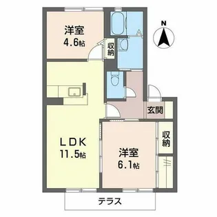 メゾン・ソレイユ【B102号室】の間取り