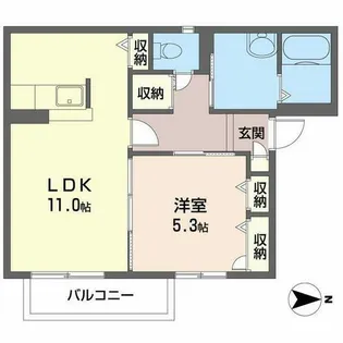 アガーペかなはし【0203号室】の間取り