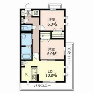 ガーネ フリューゲル【0201号室】の間取り