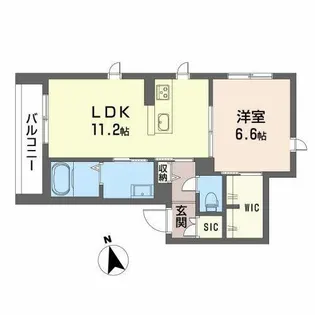 ベレオ La Spiaggia【0201号室】の間取り