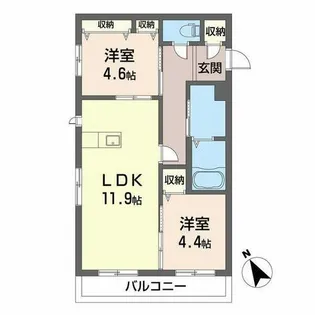 シャーメゾン彩都A【0107号室】の間取り