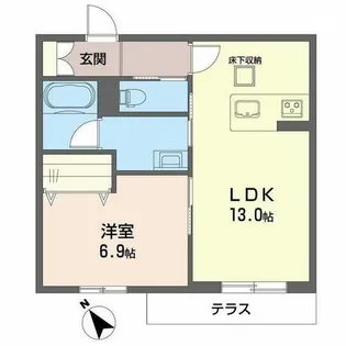 シャーメゾン A.Katsube【0103号室】の間取り