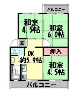 シーサイド貝掛マンション【4階】の間取り