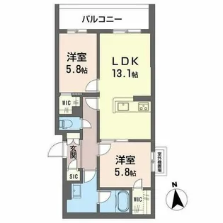 シャーメゾン 東雲 子育て支援【0201号室】の間取り