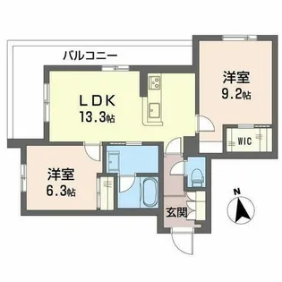 シャーメゾン 東雲 子育て支援【0203号室】の間取り