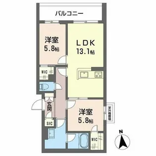シャーメゾン 東雲 子育て支援【0301号室】の間取り