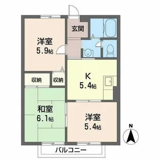 サンハイツ【0206号室】の間取り