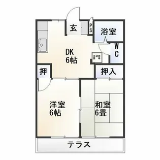 コーポ西浦Ⅰ【2階】の間取り