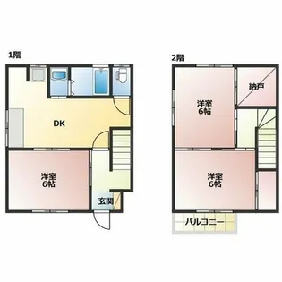 竜美東メゾネット【2号室】の間取り