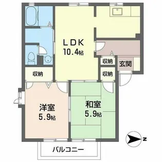 エバーグリーン ハイツ【2階】の間取り