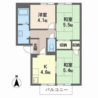 ハイツ恋の窪【0205号室】の間取り