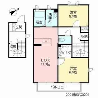 クラヴィエ石坂 C棟【2階】の間取り