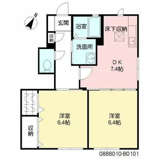 マーチン・ブランシェ B棟【B0101号室】の間取り