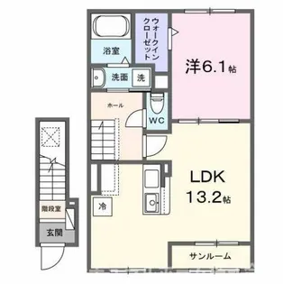 ヒカルサ豊橋東岩田ノース【2階】の間取り