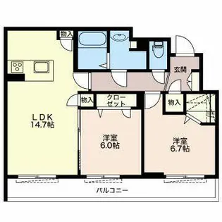 エクラージュ東徳川【0303号室】の間取り