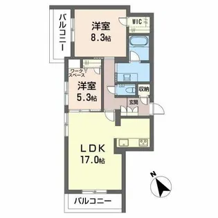 アーシャ太閤【0201号室】の間取り