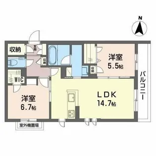 シャーメゾン 若園【2階】の間取り
