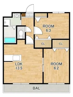 リバーサイドヒルズ【3階】の間取り