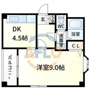 アパルト四天王寺Ⅱ【6階】の間取り
