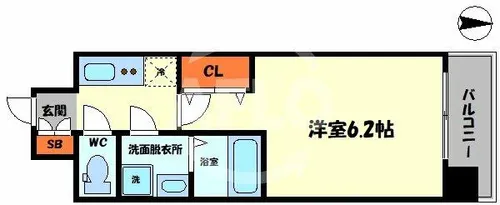 エスリードレジデンス大阪難波【6階】の間取り