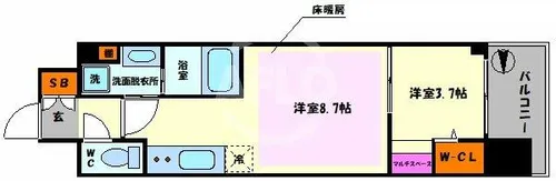 アーバネックス難波WEST【4階】の間取り