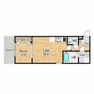 ジーメゾン八尾セレニテ【3階】の間取り