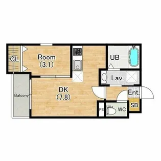 ジーメゾン桃谷【3階】の間取り