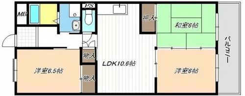 本宮ハイツ山田【7階】の間取り