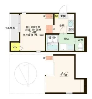 GROWTH御幣島【1階】の間取り