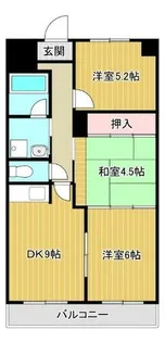 三日市グリーンハイツ【401号室】の間取り