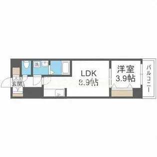 CITY PAL CREST TANIMACHI【504号室】の間取り