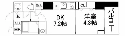 S-RESIDENCE堺筋本町Uno【10階】の間取り